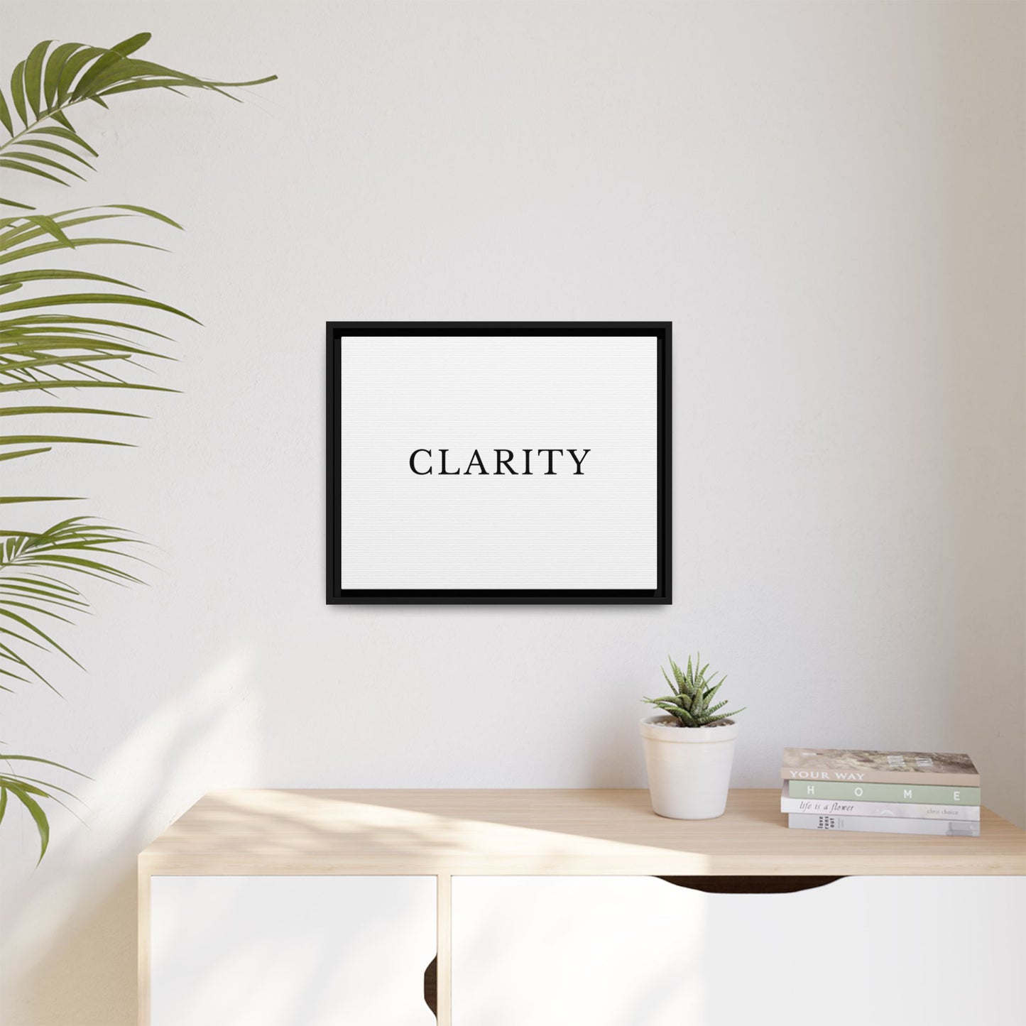Clarity Framed Canvas Print — Minimalist Motivational Wall Art