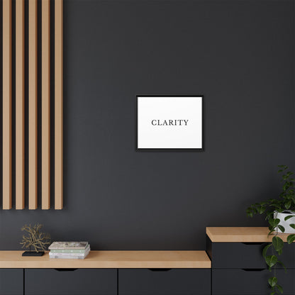 Clarity Framed Canvas Print — Minimalist Motivational Wall Art