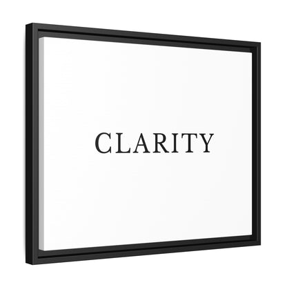 Clarity Framed Canvas Print — Minimalist Motivational Wall Art