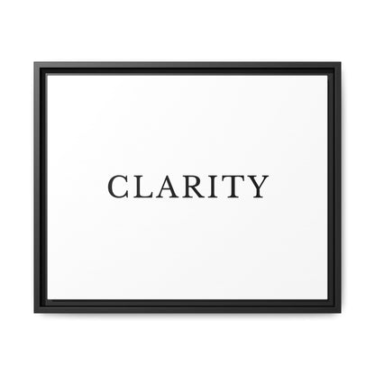 Clarity Framed Canvas Print — Minimalist Motivational Wall Art